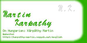 martin karpathy business card